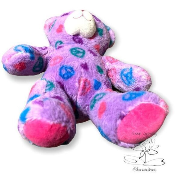 Build-A-Bear 2011 Peace Sign Purple Teddy Bear - 15" Plush Toy - Picture 7 of 8
